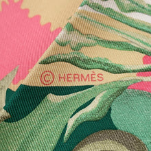 Load image into Gallery viewer, HERMES Scarf Carre 《Carre on the Grass》 Size 90 Green/Yellow/MauveH004181S Silk100%
