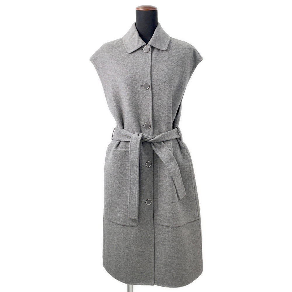 HERMES Long vest Size 36 Gray4H0101DA Cashmere100%