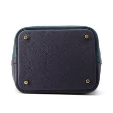 将图像加载到图库查看器中，HERMES Picotin Lock Casaque2 Blue Nuit/Vert Cypress/Black Taurillon Clemence Size MM
