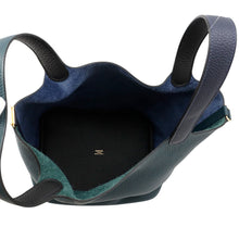 将图像加载到图库查看器中，HERMES Picotin Lock Casaque2 Blue Nuit/Vert Cypress/Black Taurillon Clemence Size MM
