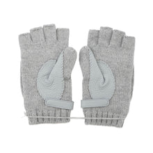 Load image into Gallery viewer, HERMES Baltimore 2WAY Knit Gloves Size M Gray Cashmere Leather
