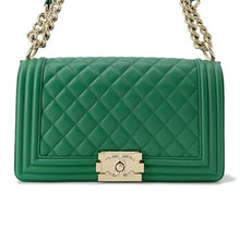 将图像加载到图库查看器中，CHANEL Boy Chanel GreenA67086 Lambskin Size 25

