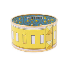 Load image into Gallery viewer, HERMES Email Bangle Size TGM Yellow/Light Blue/Gold Metal Cloisonne
