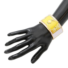 Load image into Gallery viewer, HERMES Email Bangle Size TGM Yellow/Light Blue/Gold Metal Cloisonne
