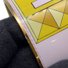 Load image into Gallery viewer, HERMES Email Bangle Size TGM Yellow/Light Blue/Gold Metal Cloisonne
