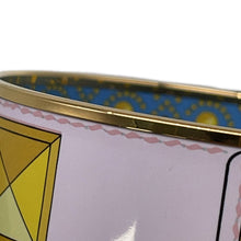 Load image into Gallery viewer, HERMES Email Bangle Size TGM Yellow/Light Blue/Gold Metal Cloisonne
