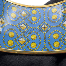 Load image into Gallery viewer, HERMES Email Bangle Size TGM Yellow/Light Blue/Gold Metal Cloisonne
