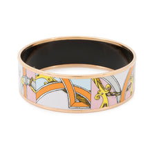 Load image into Gallery viewer, HERMES Email Bangle Size GM Pink/Orange/Gold Metal Cloisonne
