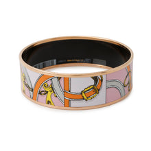 Load image into Gallery viewer, HERMES Email Bangle Size GM Pink/Orange/Gold Metal Cloisonne
