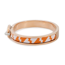 将图像加载到图库查看器中，HERMES Mini Clic Chaine d&#39;Ancre Bracelet Size PM Orange/Gold Metal Enamel
