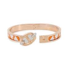 将图像加载到图库查看器中，HERMES Mini Clic Chaine d&#39;Ancre Bracelet Size PM Orange/Gold Metal Enamel
