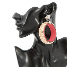 Load image into Gallery viewer, HERMES Medor Picnic Earrings Size GM Pink/Natural Swift Leather Willow
