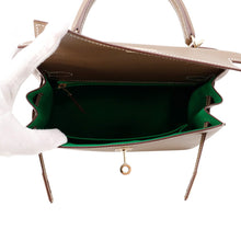 将图像加载到图库查看器中，HERMES Kelly Sellier Verso Etoupe/Bamboo Vomadam Size 25
