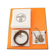 将图像加载到图库查看器中，HERMES Kelly Sellier Verso Etoupe/Bamboo Vomadam Size 25
