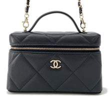 Load image into Gallery viewer, CHANEL CC Logo Vanity Case Black Caviar Leather
