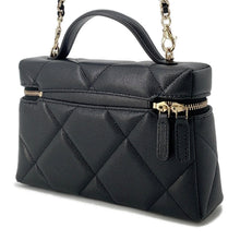 将图像加载到图库查看器中，CHANEL CC Logo Vanity Case Black Caviar Leather
