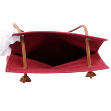 Load image into Gallery viewer, HERMES Sack Aline Rouge H/Gold Toile Chevrons Barenia Leather Size MM
