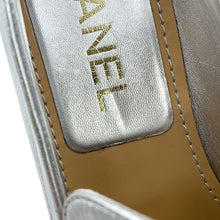 Load image into Gallery viewer, CHANEL CC logo loafers SilverG45663 Leather Size 37C
