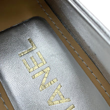 Load image into Gallery viewer, CHANEL CC logo loafers SilverG45663 Leather Size 37C
