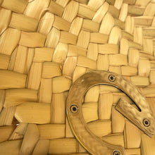 将图像加载到图库查看器中，GUCCI Logo Basket Bag Yellow/Natural782381 Straw Leather
