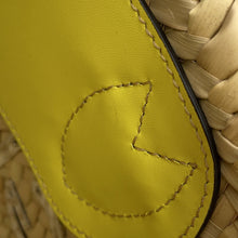 将图像加载到图库查看器中，GUCCI Logo Basket Bag Yellow/Natural782381 Straw Leather
