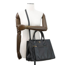 将图像加载到图库查看器中，PRADA 2way Handbag BlackBN2626 Leather
