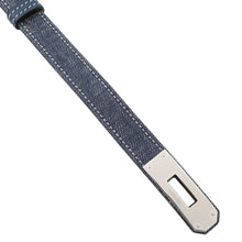将图像加载到图库查看器中，HERMES Belt Kelly Jean 18 Blue Indigo/White/Blue Navy Denim Epsom
