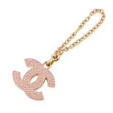 将图像加载到图库查看器中，CHANEL CC Logo Key Ring Gold/Pink Gold Plated Rhinestone
