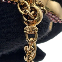 将图像加载到图库查看器中，CHANEL CC Logo Key Ring Gold/Pink Gold Plated Rhinestone
