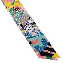 将图像加载到图库查看器中，HERMES Twilly Freely EN LIBERTE Jaune Viff/Blue/Rouge Silk100%
