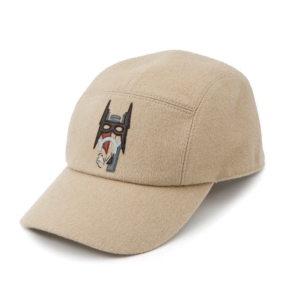HERMES Cap Nevada Super H Size 59 Beige Cotton100% Leather
