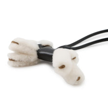 将图像加载到图库查看器中，HERMES Buddy Bag Charm Black Lambskin Mouton
