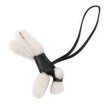 将图像加载到图库查看器中，HERMES Buddy Bag Charm Black Lambskin Mouton
