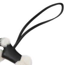 将图像加载到图库查看器中，HERMES Buddy Bag Charm Black Lambskin Mouton
