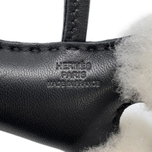 将图像加载到图库查看器中，HERMES Buddy Bag Charm Black Lambskin Mouton

