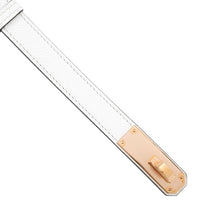 将图像加载到图库查看器中，HERMES Kelly Belt18 New White Epsom
