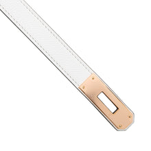将图像加载到图库查看器中，HERMES Kelly Belt18 New White Epsom
