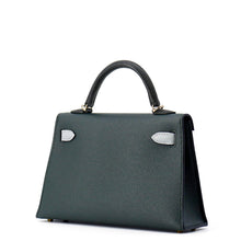 将图像加载到图库查看器中，HERMES Mini Kelly 2 Tricolor Vert Mangrove/Green Pantan/Black Epsom

