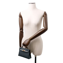 将图像加载到图库查看器中，HERMES Mini Kelly 2 Tricolor Vert Mangrove/Green Pantan/Black Epsom
