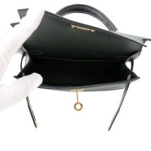 将图像加载到图库查看器中，HERMES Mini Kelly 2 Tricolor Vert Mangrove/Green Pantan/Black Epsom
