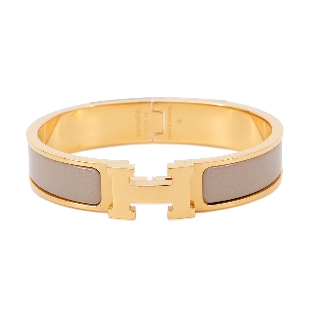 HERMES Clic・Crack Size PM Marong rasse Enamel Gold Plated