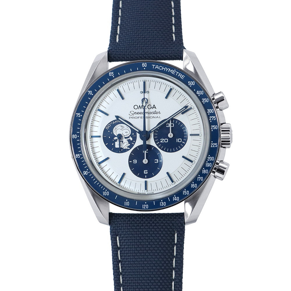 OMEGA Speedmaster Silver Snoopy Award W42mm Stainless Steel Nylon Silver Dial310.32.42.50.02.001