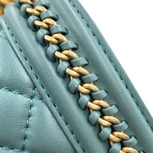 Load image into Gallery viewer, CHANEL Boy Chanel Blue GreenA94805 Lambskin Size 20
