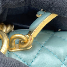 将图像加载到图库查看器中，CHANEL Boy Chanel Blue GreenA94805 Lambskin Size 20
