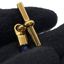 将图像加载到图库查看器中，HERMES Etrier Bracelet Navy Swift Leather Metal
