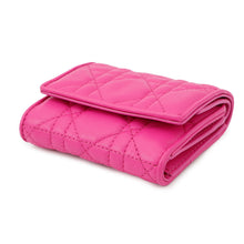 将图像加载到图库查看器中，Dior Lady Dior Lotus Wallet Cannage Tri-fold Wallet PinkS0181ONMJ Lambskin
