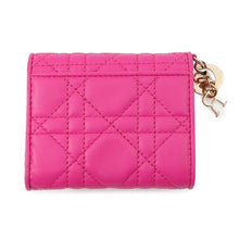 将图像加载到图库查看器中，Dior Lady Dior Lotus Wallet Cannage Tri-fold Wallet PinkS0181ONMJ Lambskin
