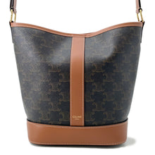 将图像加载到图库查看器中，CELINE Bucket Triomphe Tan191442CAS.04LU PVC Leather Size Small
