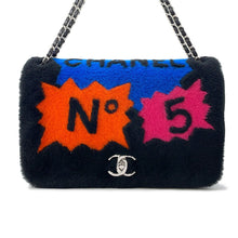 将图像加载到图库查看器中，CHANEL No.5 Comic ChainShoulder Bag Black/MulticolorA92592 Mouton Lambskin
