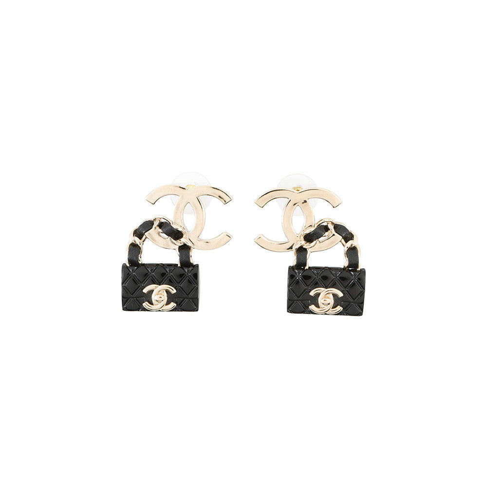 CHANEL MatelasseBag Motif Earrings Metal